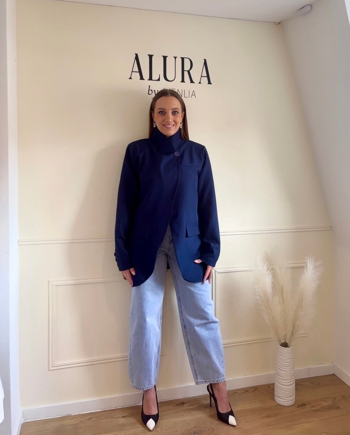 Blazer asymétrique marine
