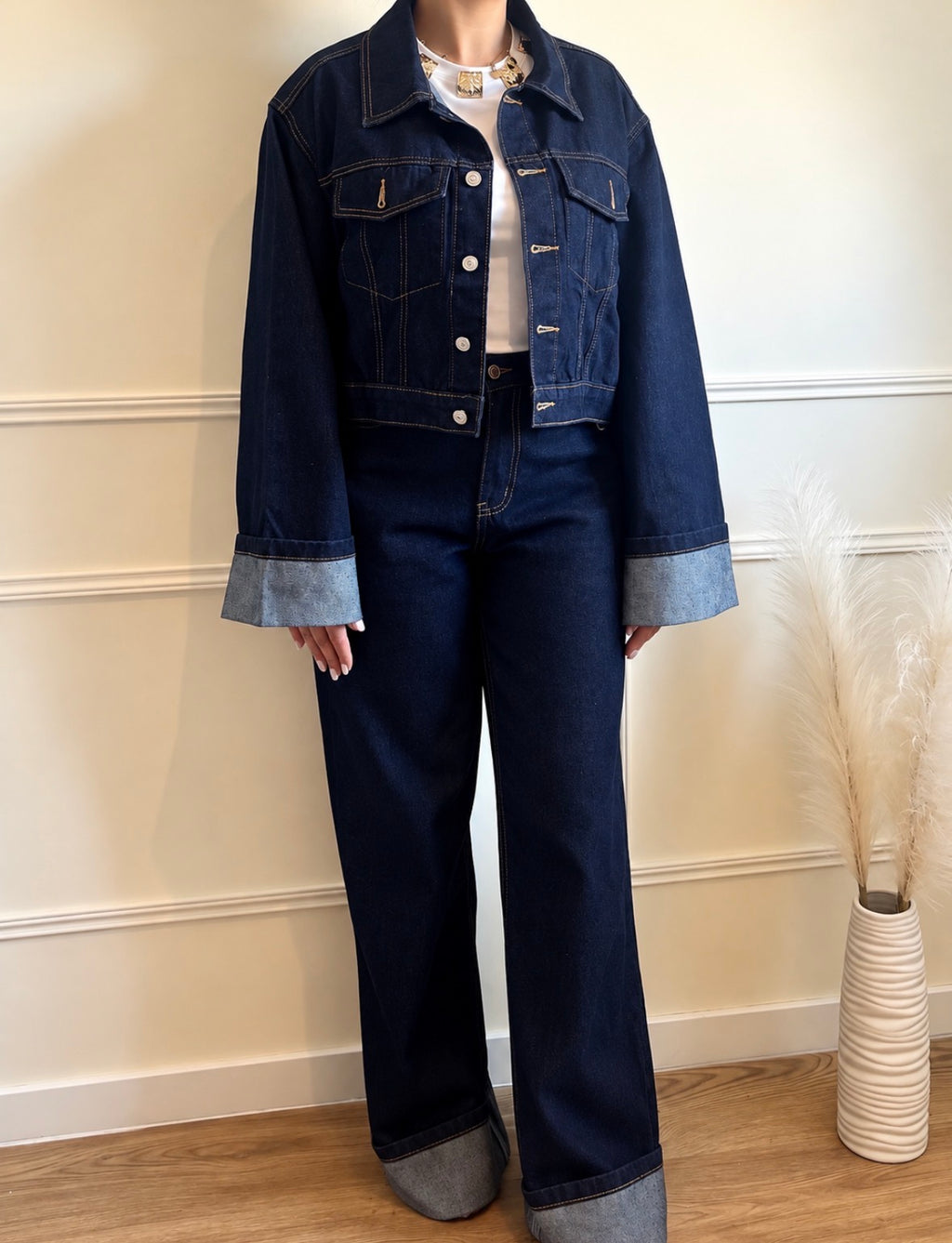 Jeans pantalon large