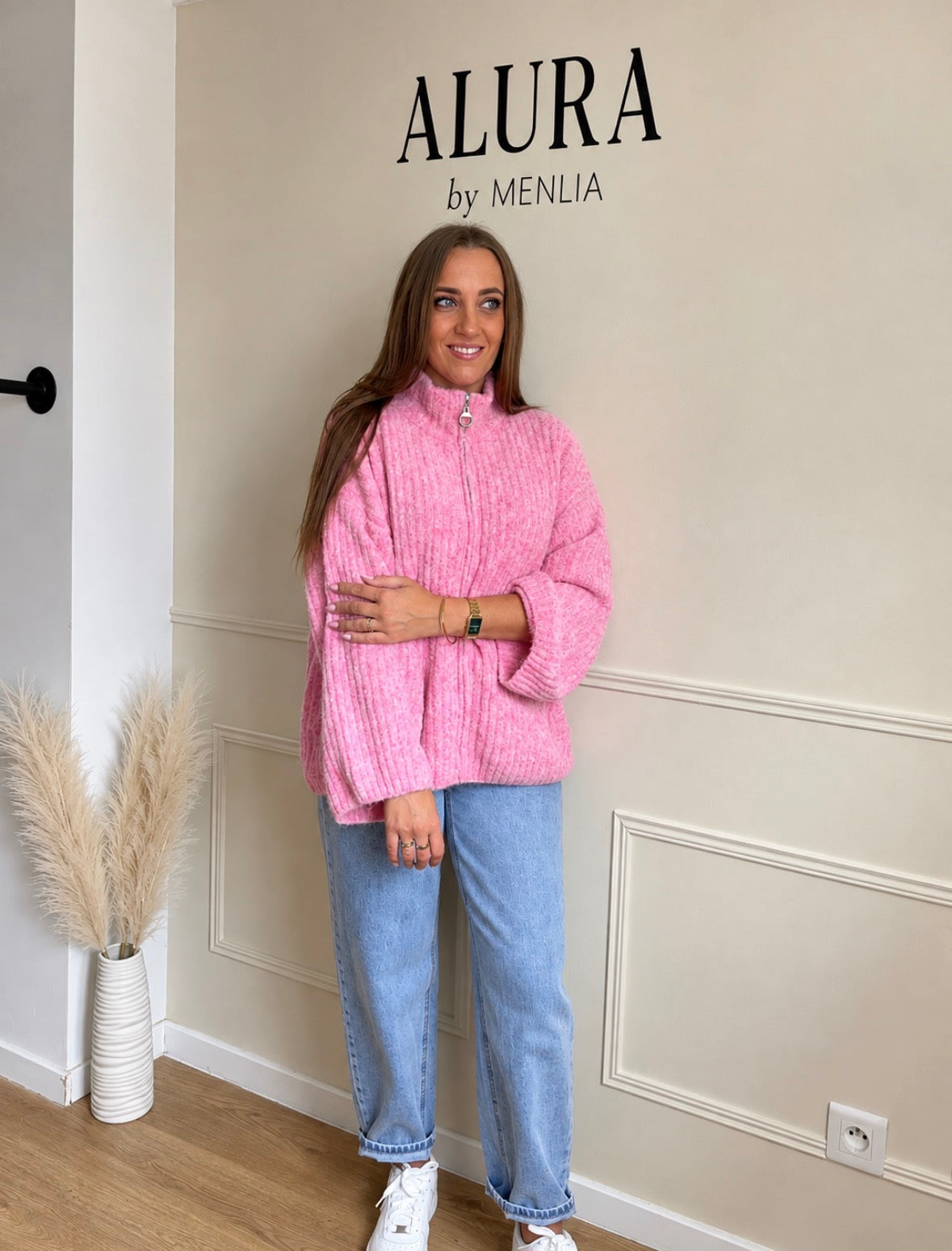 Cardigan en maille zippé