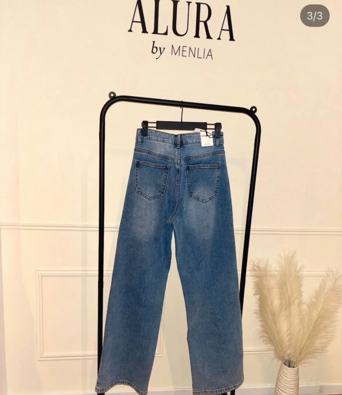 Jean Femme Wide Leg Asymétrique – Taille Haute Stretch