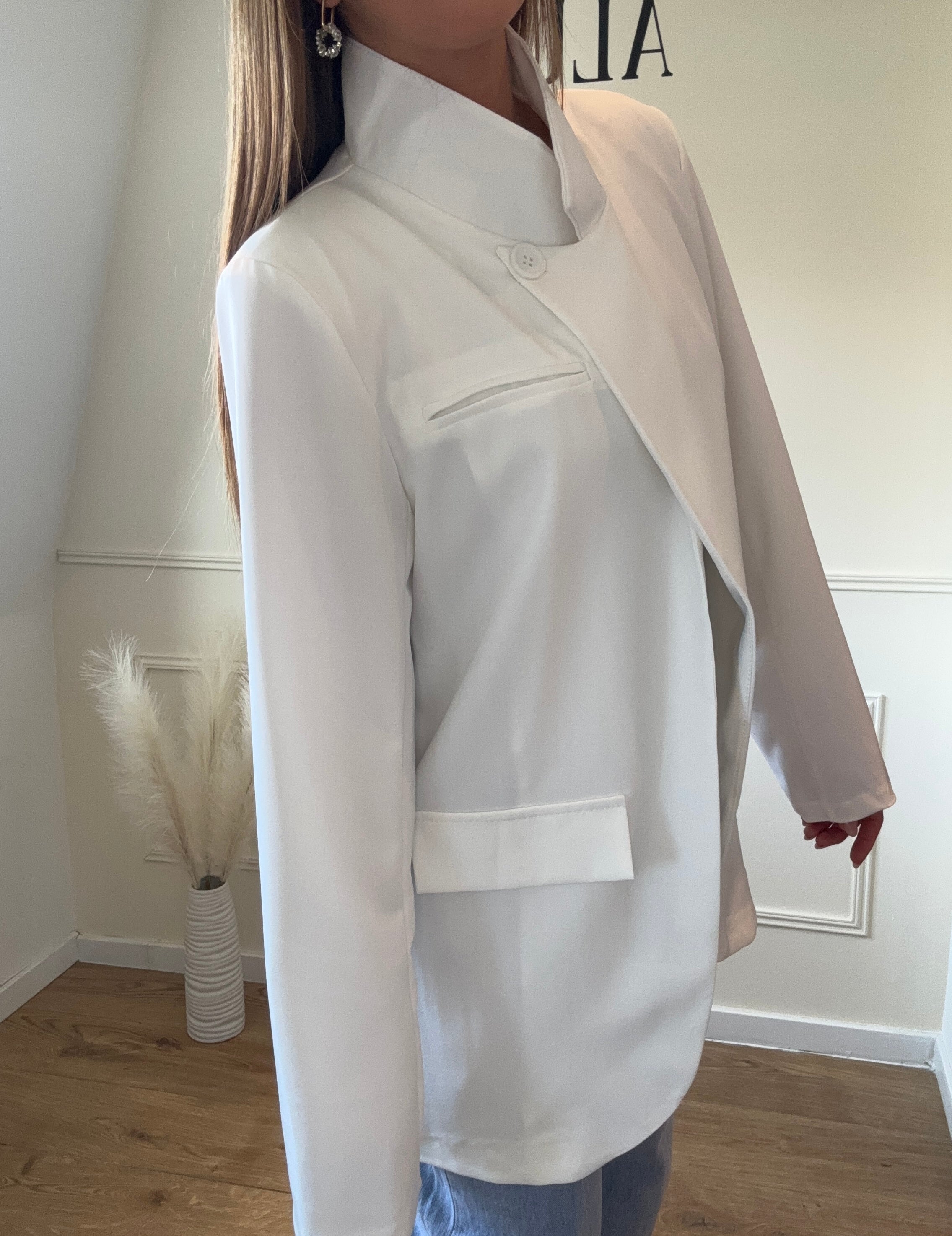 Blazer asymétrique blanc