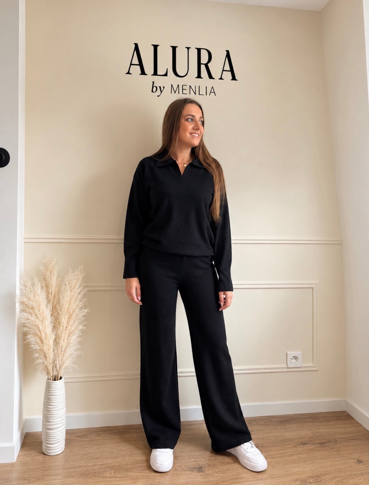 Ensemble Pantalon en Maille Coupe Droite