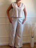Ensemble fluide top sans manches et pantalon large