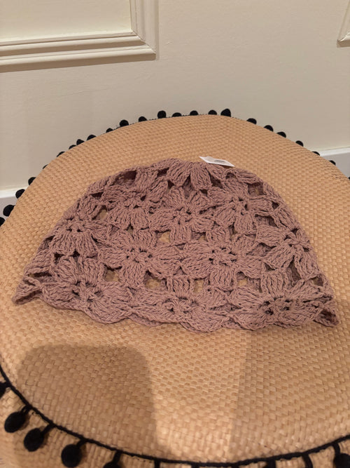 Bonnet crochet ajouré en coton