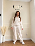 Ensemble pantalon en maille coupe droite
