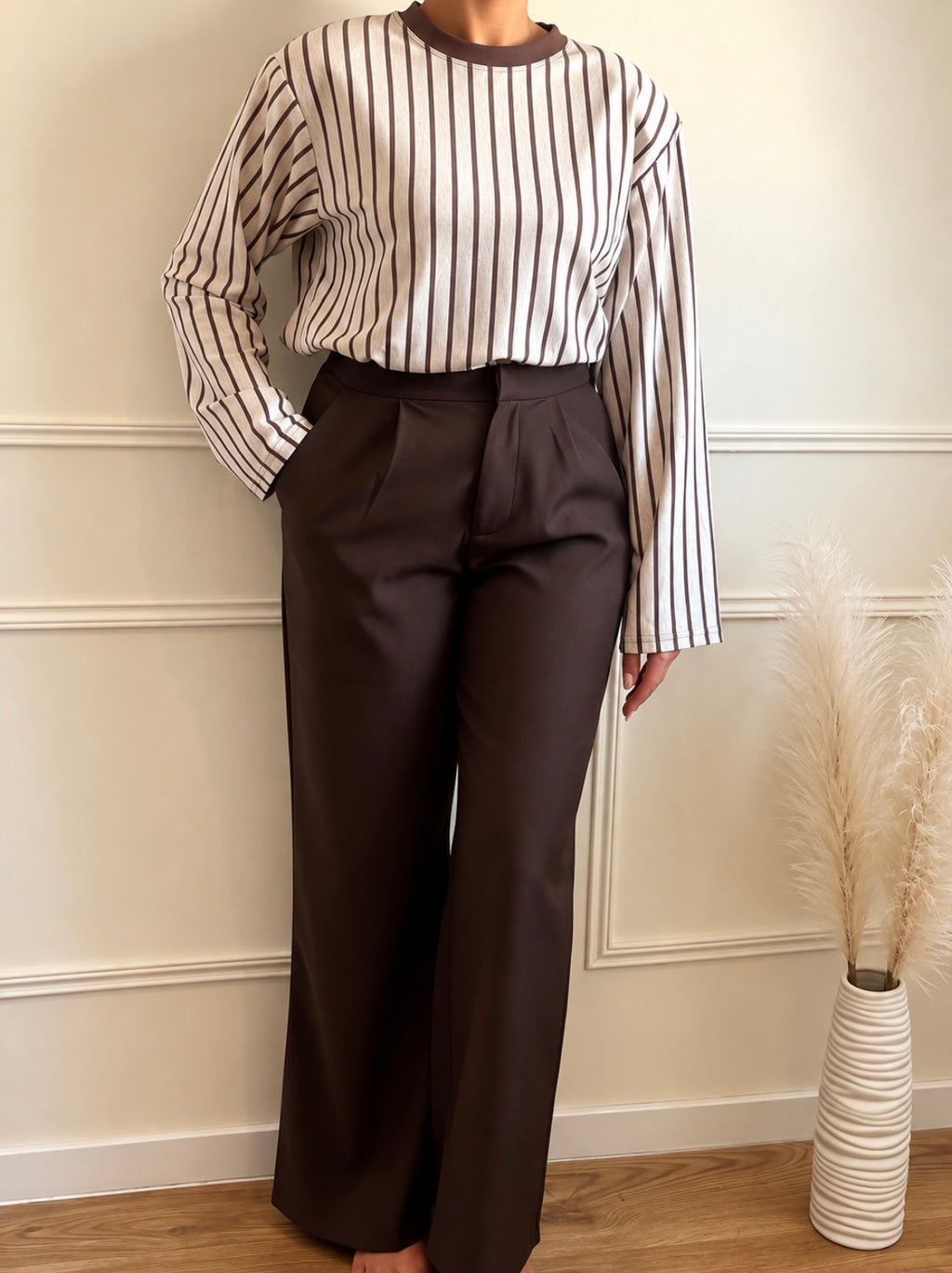 Pantalon large fluide tailleur